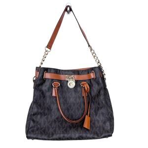 Michael Kors Hamilton Large Satchel Tote Brown Monogram